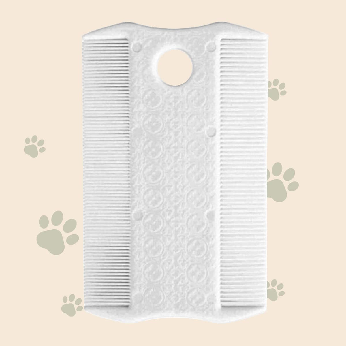 Beidseitiger Flohkamm & Läusekamm, weiß